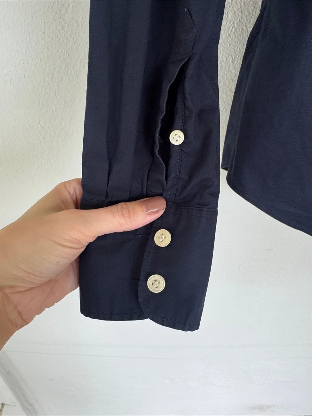 J. Crew navy blue cotton stretch blend button down dress shirt size XS - Picture 8 of 10
